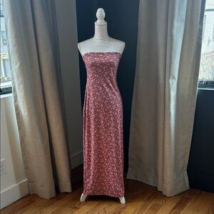 Urban Outfitters Strapless Pink Floral Dress